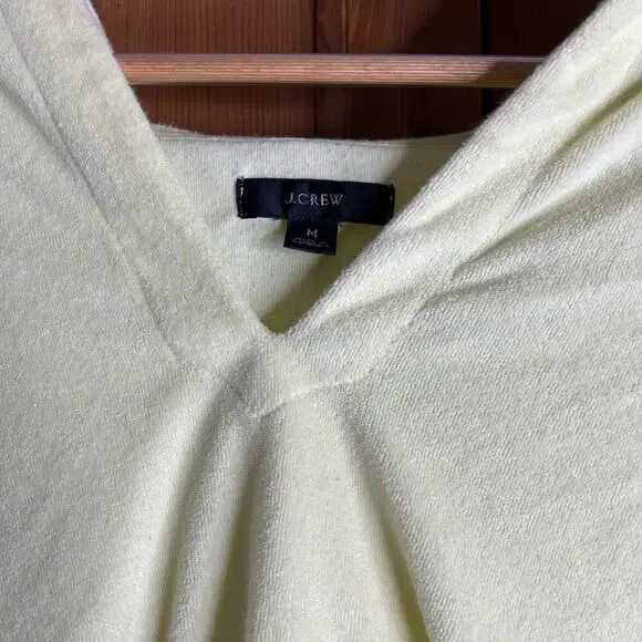 J. Crew Towel Terry V-neck Hoodie Set‎ Neon Yellow Women’s Medium Cozy Beachy - Picture 9 of 11